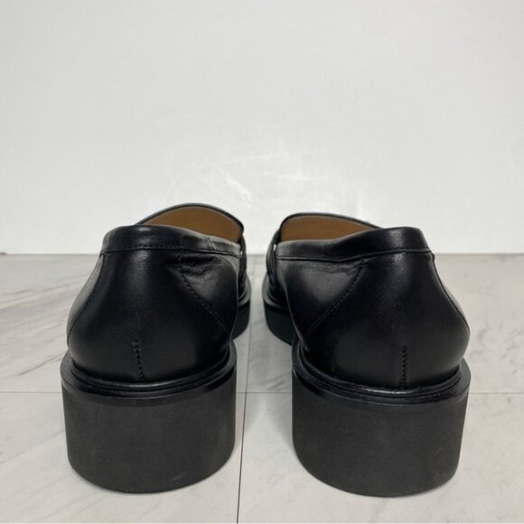 Stuart Weitzman Brenna Black Leather Loafer 8 1/2 B - Picture 3 of 16